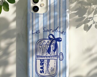 Les Sardine Phone Case, Retro Sardine Tin iPhone Cas Italian Summer Aesthetic, Cute Seafood Gift, Ocean-Inspired Phone Cover, Beach Vibes