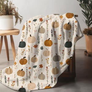 Manta Boho Outono Abóbora Xadrez Folhas de Outono Veludo Macio e Aconchegante para Decoração de Ação de Graças