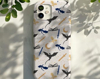Fourth Wing inspired Phone Case, Bookish Dragon iphone case, Bookworm Gift for Book Lovers, Books  and Dragons Tough Case Romantasy Gift