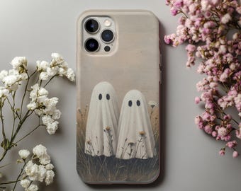 Vintage Ghost Phone Case, Vintage Ghost Halloween Cover for iPhone Samsung Google, Cute Retro Spooky Trendy Ghosts Tough case Phone cover