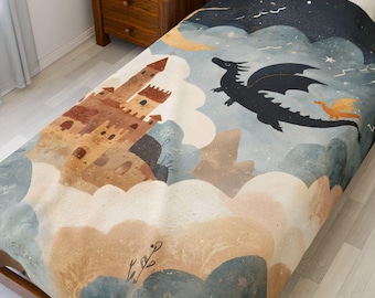 Book Dragon Plush Blanket, Cozy Velveteen Throw, Fantasy Reader, Fourth Wing Inspired Gift