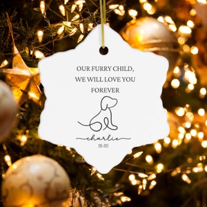 Dog Memorial Ornament Christmas Ornament Custom Pet Memorial Sympathy Gift Personalized Pet Ornament Furry Child Pet Owner Gift 1