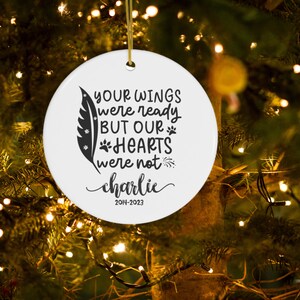 Dog Memorial Ornament Christmas Ornament Custom Pet Memorial Sympathy Gift Personalized Pet Ornament Loss of Pet Owner Gift Pet Memorial 4