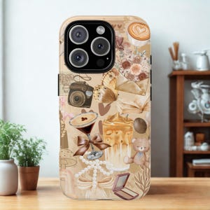 Phone case Ballerina Cappuccina Tough Trendy Brown & Beige Aesthetic, Coffee Lover Gift, Compatible with iPhone, Samsung Galaxy Google Pixel