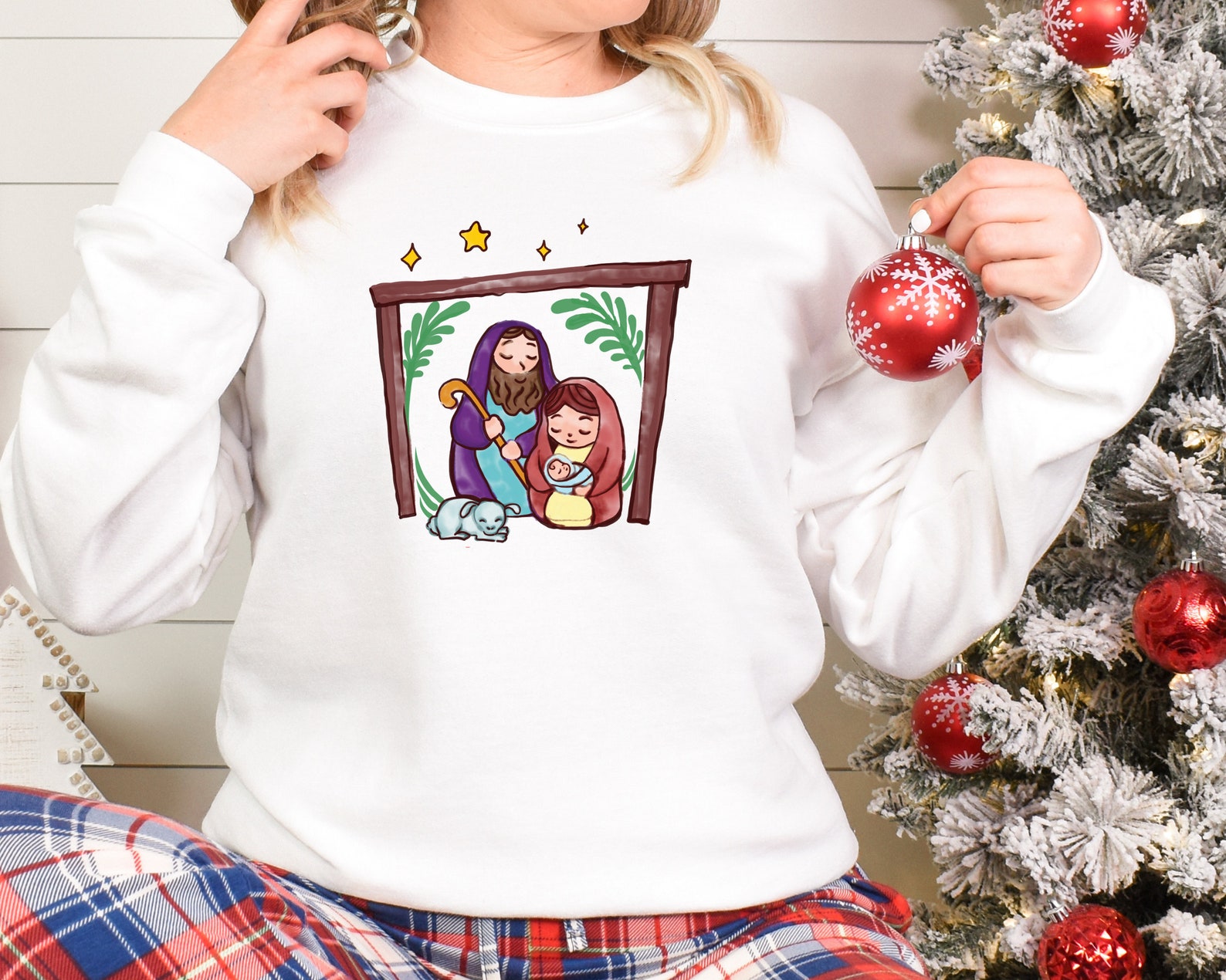 Nativity Sweatshirt Nativity Scene Sweater Christmas Nativity Etsy