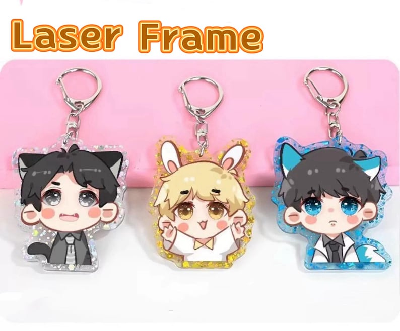 Custom Acrylic Anime Keychain, Personalized Acrylic Charm, Laser Clear ...