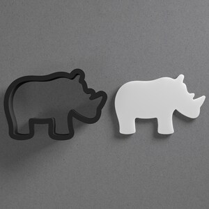 Rhino Rhinoceros Animal Polymer Clay Earring & Cookie Cutter, Pottery Tool