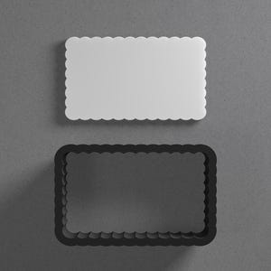 Scalloped Rectangle Polymer Clay Earring & Cookie Cutter, Pottery Tool