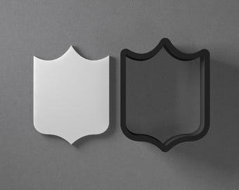 Banner Shield Or Badge Polymer Clay Earring & Cookie Cutter, Pottery Tool