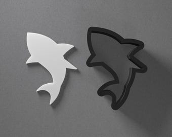 Jumping Shark Polymer Clay Earring & Cookie Cutter, Pottery Tool