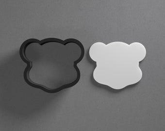 Orecchino in pasta polimerica a forma di testa di orsacchiotto e tagliabiscotti, strumento per ceramica