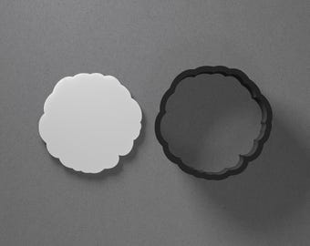 Irregular Scallop Circle Polymer Clay Earring & Cookie Cutter, Pottery Tool