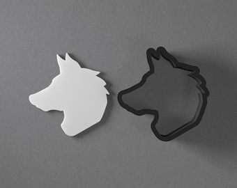 Wolf Head Silhouette Polymer Clay Earring & Cookie Cutter, Pottery Tool
