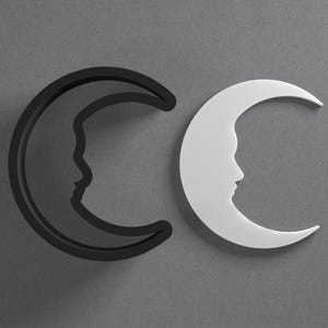 Cortador de biscoitos e brincos em argila polimérica com tema de lua celestial, ferramenta para cerâmica.