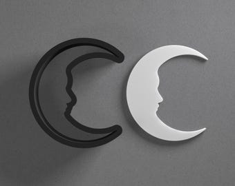Celestial Moon Polymer Clay Earring & Cookie Cutter, Pottery Tool