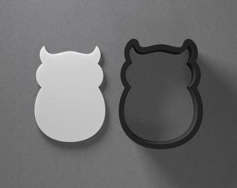 Stylized Owl Bird Polymer Clay Earring & Cookie Cutter, Pottery Tool