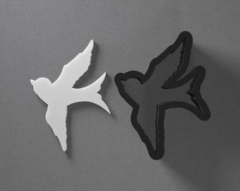 Swallow Bird Polymer Clay Earring & Cookie Cutter, Pottery Tool