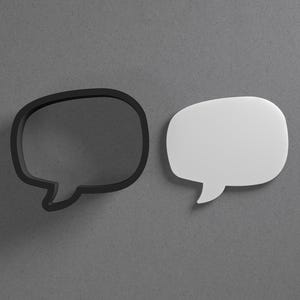 Aretes y cortadores de galletas de arcilla polimérica con diseño de burbujas de discurso y herramienta de cerámica