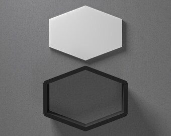 Hexagon Plaque Polymer Clay Earring & Cookie Cutter, Pottery Tool
