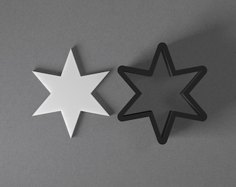 Simple Six Pointed Star Polymer Clay Earring & Cookie Cutter, Pottery Tool