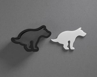 Pooping Dog Polymer Clay Earring & Cookie Cutter, Pottery Tool