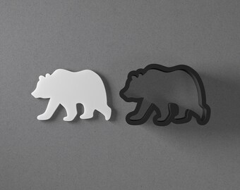 Orecchino in pasta polimerica a forma di orso grizzly e tagliabiscotti, strumento per ceramica