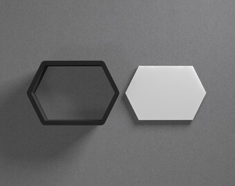 Hexagon Plaque Polymer Clay Earring & Cookie Cutter, Pottery Tool