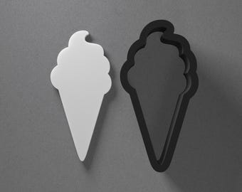 Orecchino in pasta polimerica a forma di cono gelato e tagliabiscotti, strumento per ceramica