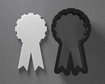 Award Ribbon Polymer Clay Earring & Cookie Cutter, Pottery Tool