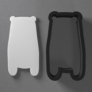 Grand emporte-pièce en pâte polymère en forme d'ours en dessin animé avec bord effilé tranchant, boucle d'oreille et outil de bijouterie pour mini clous ou ensemble de pendentifs, emporte-pièce