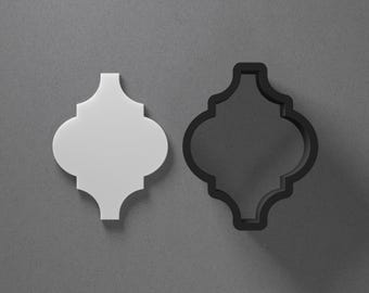 Moroccan Trellis Plaque Polymer Clay Earring & Cookie Cutter, Pottery Tool