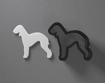 Pendiente de arcilla polimérica y cortador de galletas de perro Bedlington Terrier, herramienta de cerámica