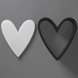 Skinny Heart Polymer Clay Earring & Cookie Cutter, Pottery Tool