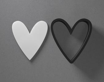 Skinny Heart Polymer Clay Earring & Cookie Cutter, Pottery Tool