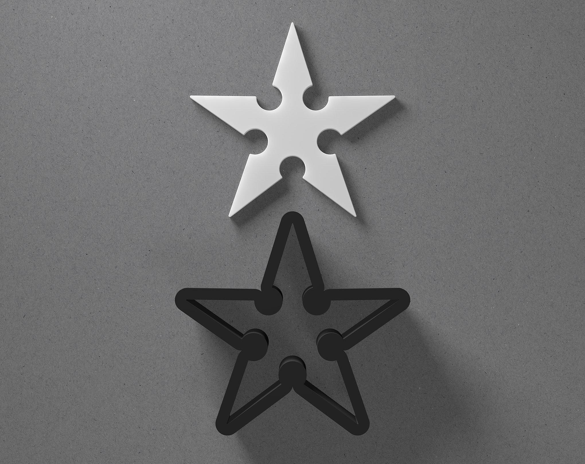 Ninja Star Shuriken Polymer Clay Earring & Cookie Cutter, Pottery