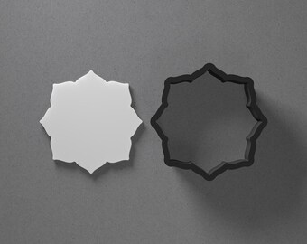Mandala Lotus Flower Polymer Clay Earring & Cookie Cutter, Pottery Tool