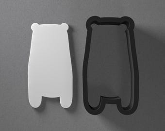 Orecchino in pasta polimerica a forma di orso dei cartoni animati alto e tagliabiscotti, strumento per ceramica