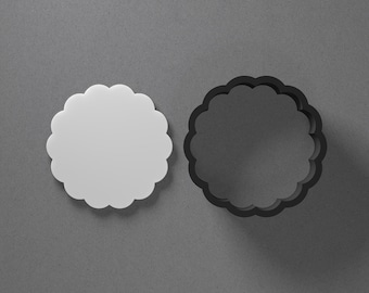Scalloped Circle Polymer Clay Earring & Cookie Cutter, Pottery Tool