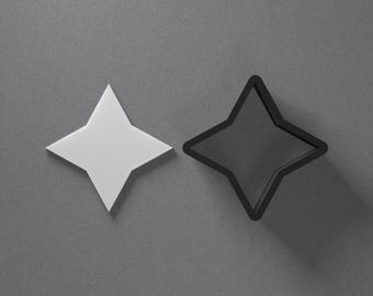 Four Point Star Compass Polymer Clay Earring & Cookie Cutter, Pottery Tool