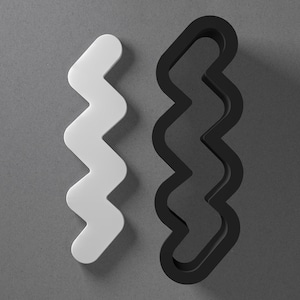 Verschnörkelte Linie ZickZack Polymer Clay Ohrring & Ausstechform, Keramik Werkzeug