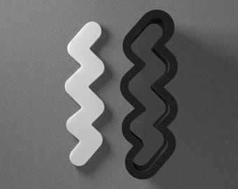 Squiggly Line ZigZag Polymer Clay Earring & Cookie Cutter, Pottery Tool
