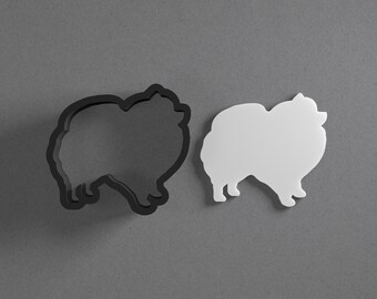 Pendientes de arcilla polimérica y cortador de galletas de perro Pomerania, herramienta de cerámica