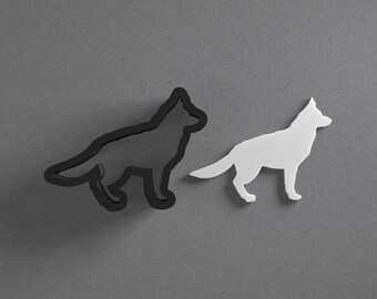 German Shepherd Dog Breed Polymer Clay Earring & Cookie Cutter, Pottery Tool