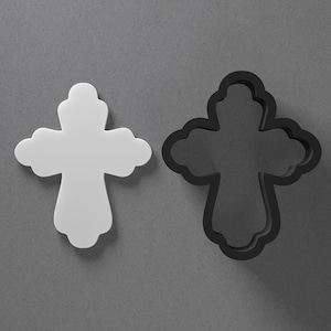 Ornate Plump Fat Cross Polymer Clay Cutter With Sharp Tapered Edge, Earring And Jewelry Tool For Mini Studs Or Pendant Set, Cookie Cutter