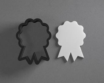Award Ribbon Polymer Clay Earring & Cookie Cutter, Pottery Tool
