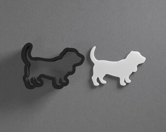 Basset Hound Dog Breed Polymer Clay Earring & Cookie Cutter, Pottery Tool