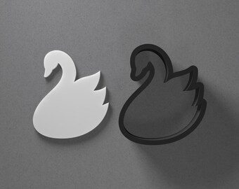 Minimalist Swan Polymer Clay Earring & Cookie Cutter, Pottery Tool