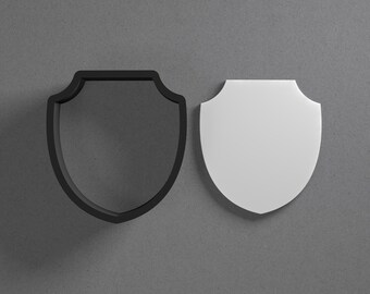 Banner Shield Or Badge Polymer Clay Earring & Cookie Cutter, Pottery Tool