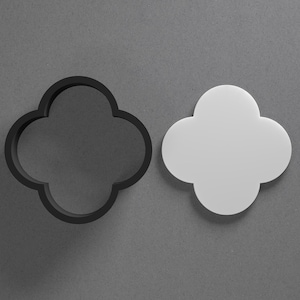 Quatrefoil Flower Stud Polymer Clay Earring & Cookie Cutter, Pottery Tool