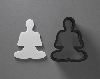 Lotus Pose Meditation Polymer Clay Earring & Cookie Cutter, Pottery Tool